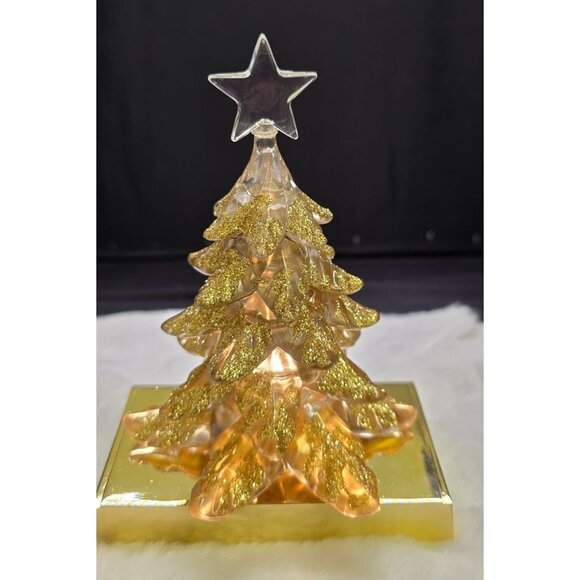 Gold Glitter Light Up Christmas Tree Stocking Hanger Holiday Decor - Picture 4 of 10